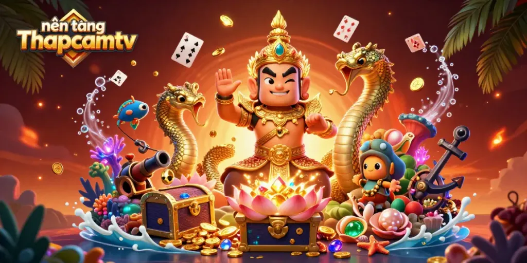 Experience thrilling action at nền tảng Thapcamtv with lively gaming elements and vibrant characters.