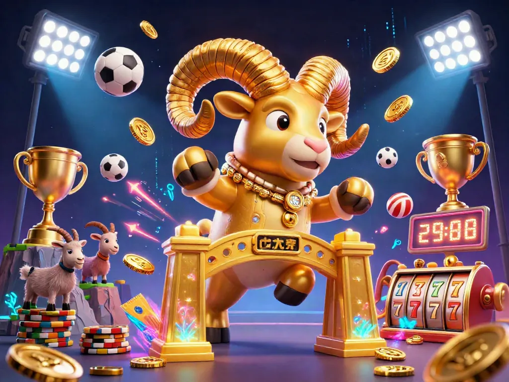 Experience thrilling wins with artmageddonla as the golden ram charges through a vibrant casino scene.