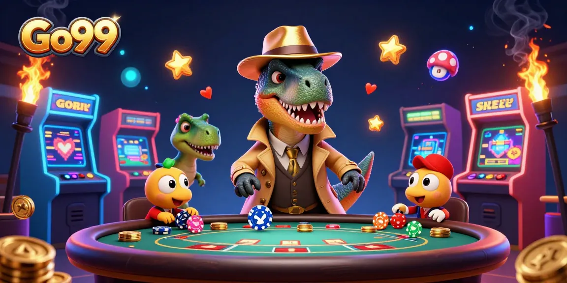 Go99 gamblers try to outsmart each other in a vibrant casino scene filled with excitement.
