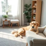 Enhance your understanding of depression treatment in a serene therapy room with a calming therapy dog.