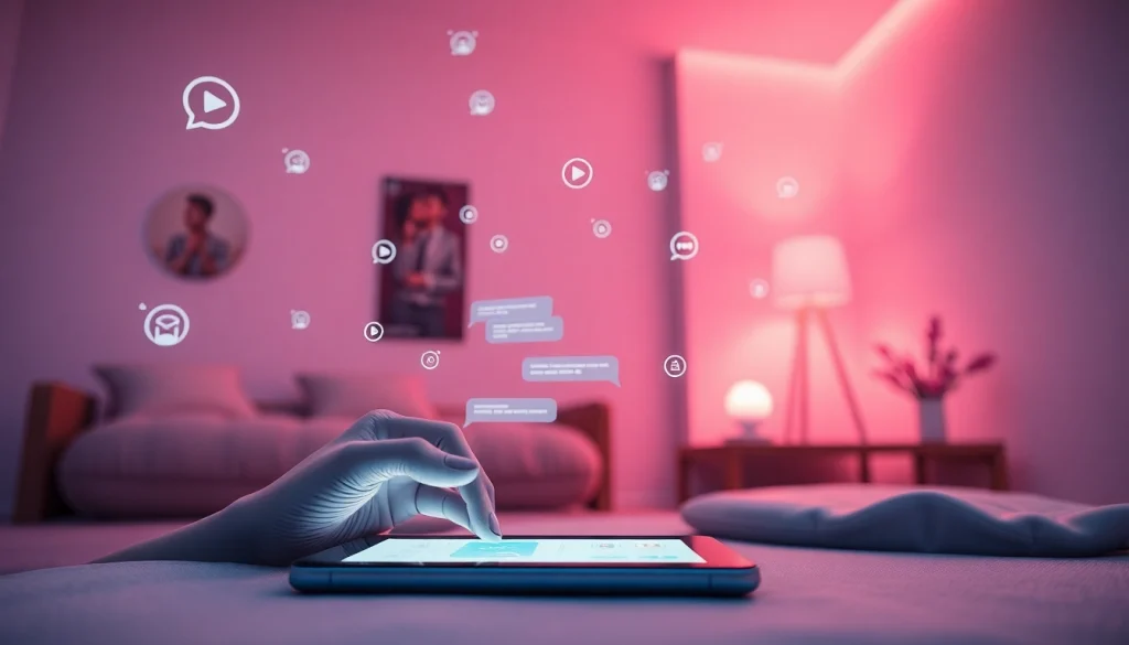 Engaging with an AI chatbot in a modern digital space focused on sex ai conversations.