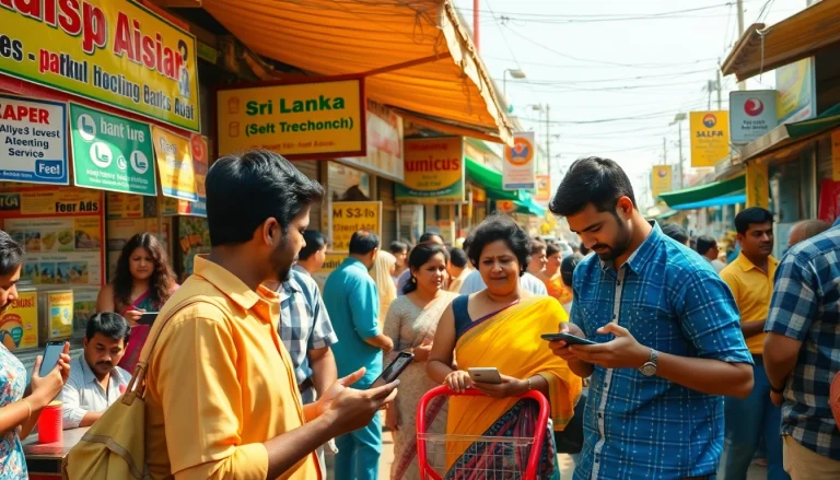 Lanka Add marketplace scene showcasing vibrant ads and community engagement in Sri Lanka.