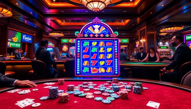 Experience the excitement of birutoto at our luxurious casino with vibrant slot machines and engaged players.