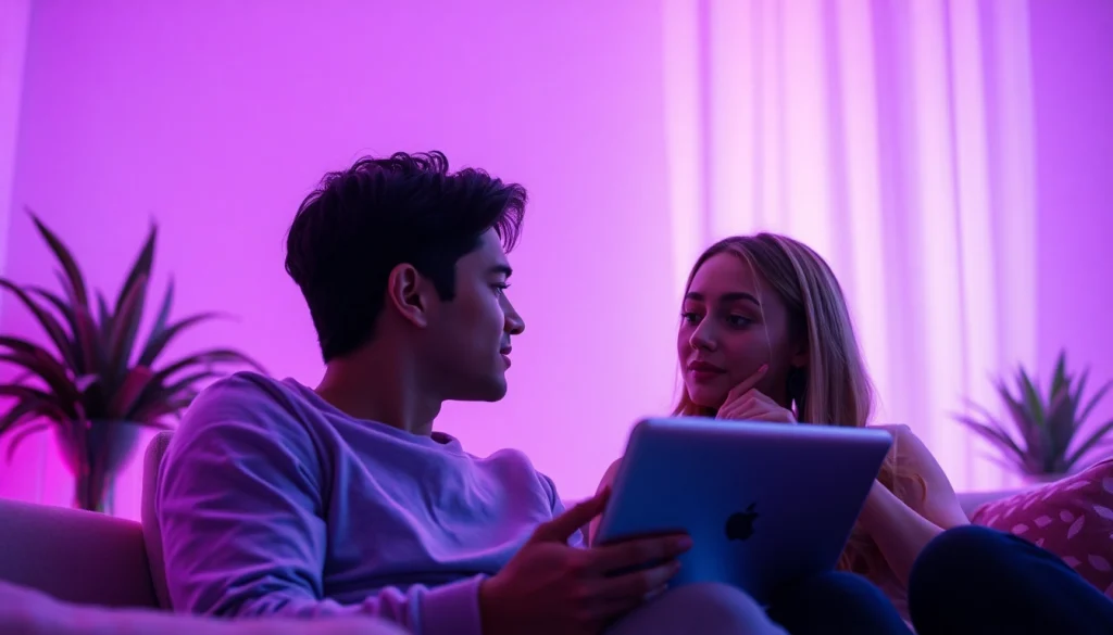 Engaging discussion about sex AI technology in a comfortable setting.