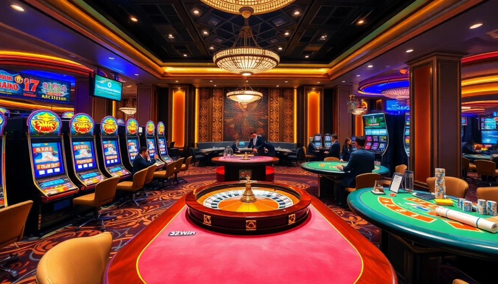 Experience thrilling gameplay at nhà cái 32Win with vibrant slot machines and professional dealers.