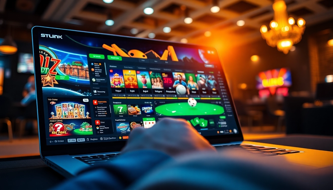 Explore stimmgewitter.org's dynamic online gambling interface featuring exciting games and vibrant design.