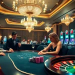 Experience the excitement of online gambling at https://vua88h.com/ with an elegant casino scene.
