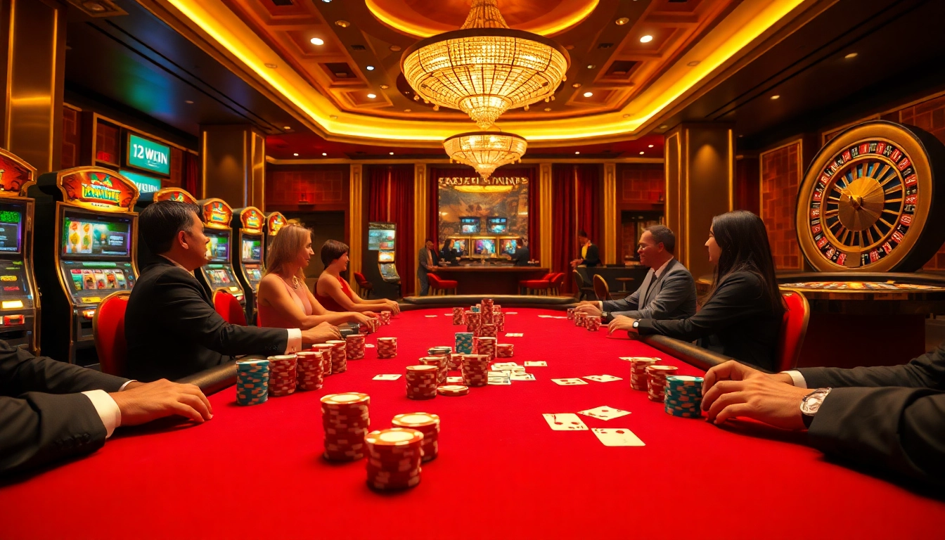 Experience thrilling poker action at 13 Win with vibrant chips and stunning casino ambiance.