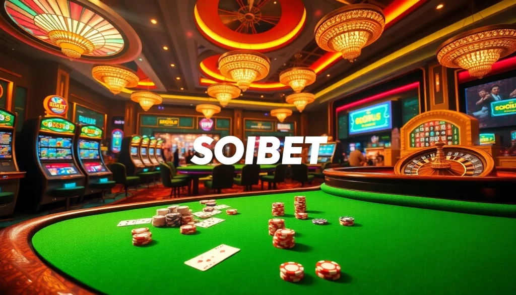 Experience luxury gaming at SOIBET with vibrant casino tables and exciting player interactions.