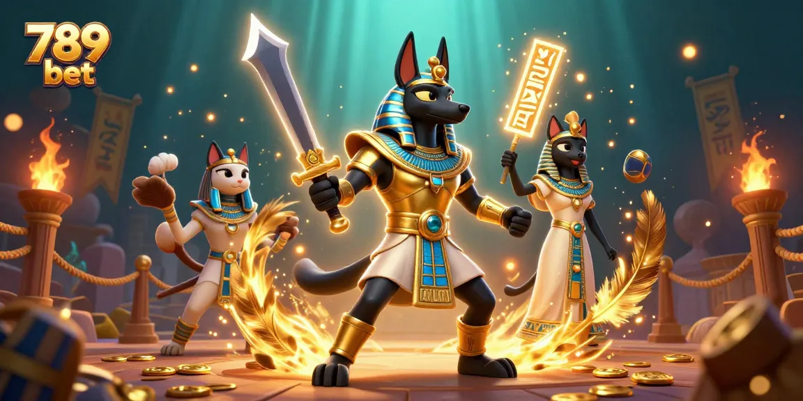 Engage in high-reward gaming at 789 bet, featuring ancient Egyptian characters amid thrilling casino elements.