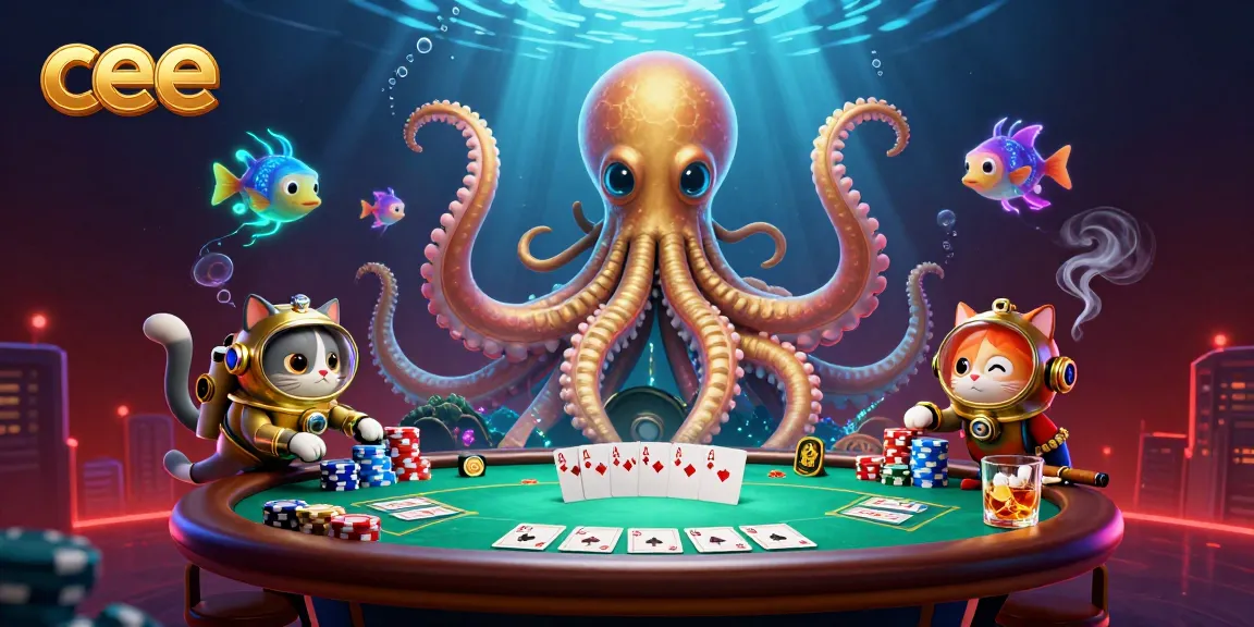 Engage in electrifying gambling action at cee's treasure-filled casino undersea scene.