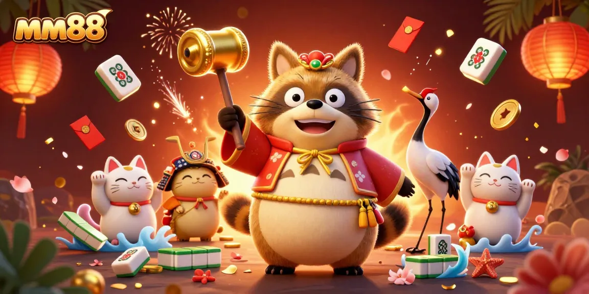 Join the exciting mm88 gaming action with colorful characters and festive elements.